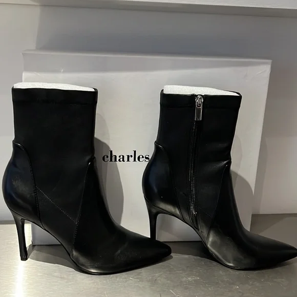 Charles David - Stiletto Heel - point toe - Leather Ankle boots - Picture 3 of 16